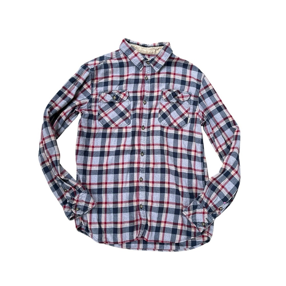 🌄 Burton Durable Goods Plaid Brighton Flannel‎ Button Down Shirt Mens Sz LARGE
